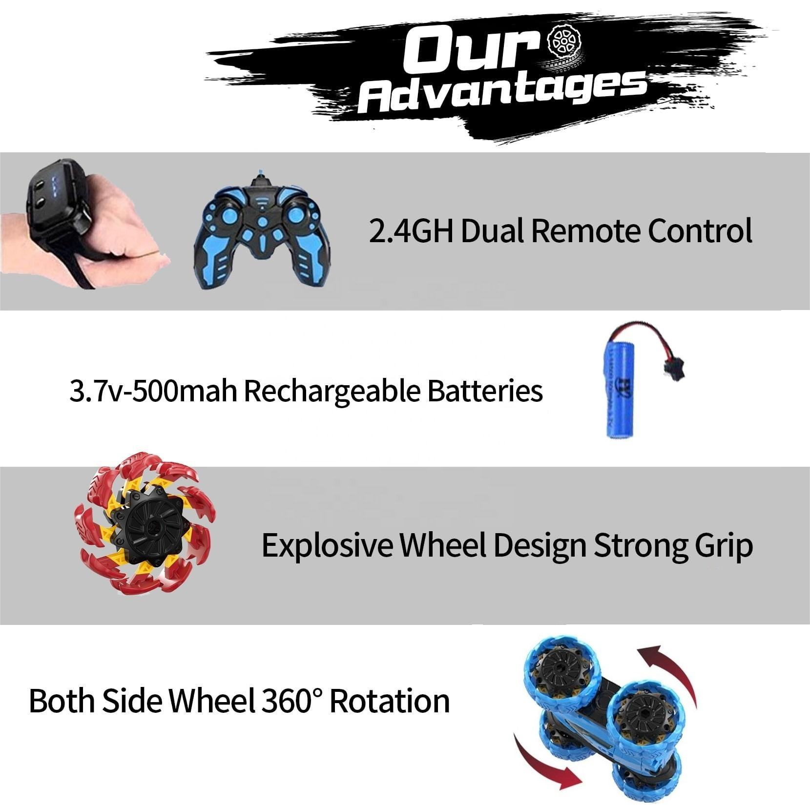 Stunt Car (hand  remote control+gravity induction  watch)