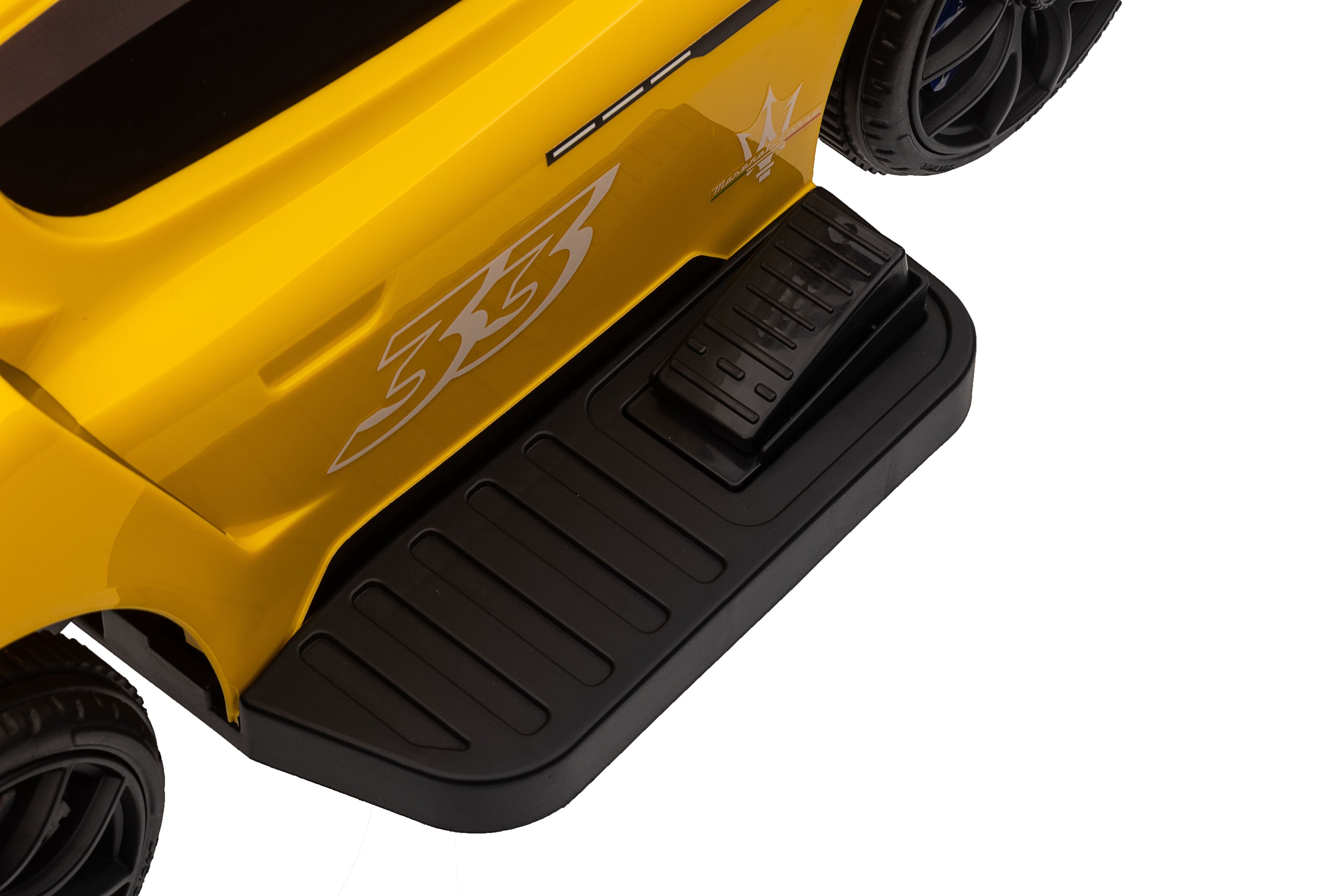 Maserati MC20 GT2 Licensed Ride on Car White Yellow Ride on Push Car 2 in 1 Kid Ride on Push Car Stroller Sliding Ride on Car with Horn Music Light Function Secure Bar Ride on Toy for Boy Girl Toddlers 1-3 Years Old